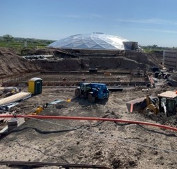 Facility construction site from a distance