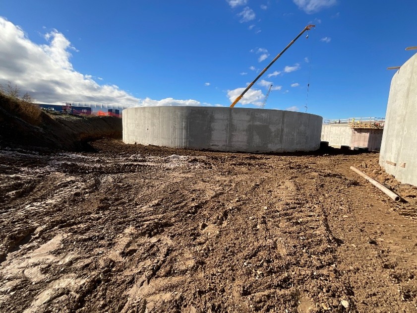 Tank at facility site