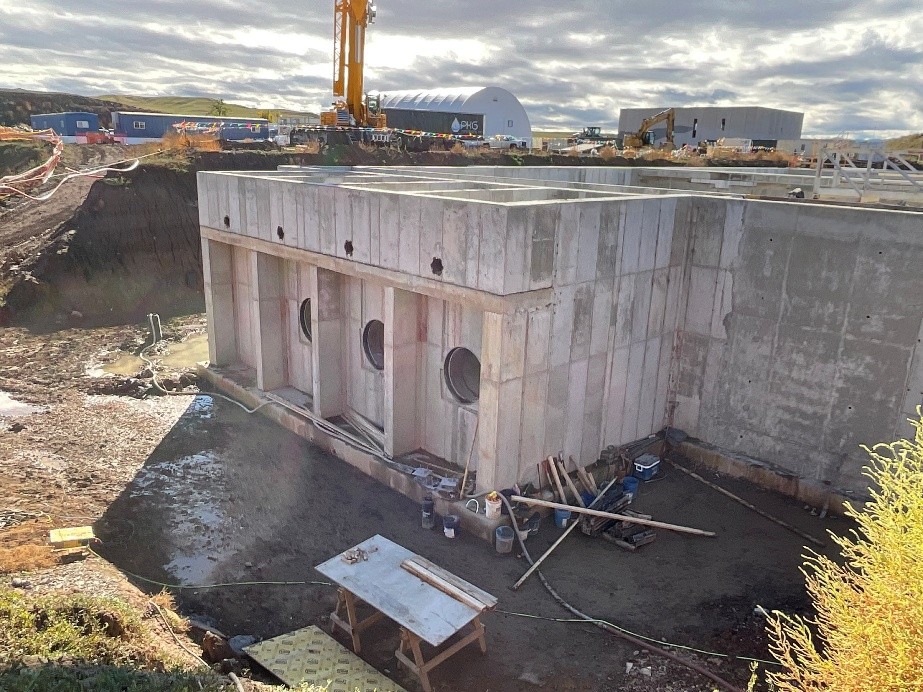 Aerial view of foundation